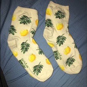 Cream colored lemon socks